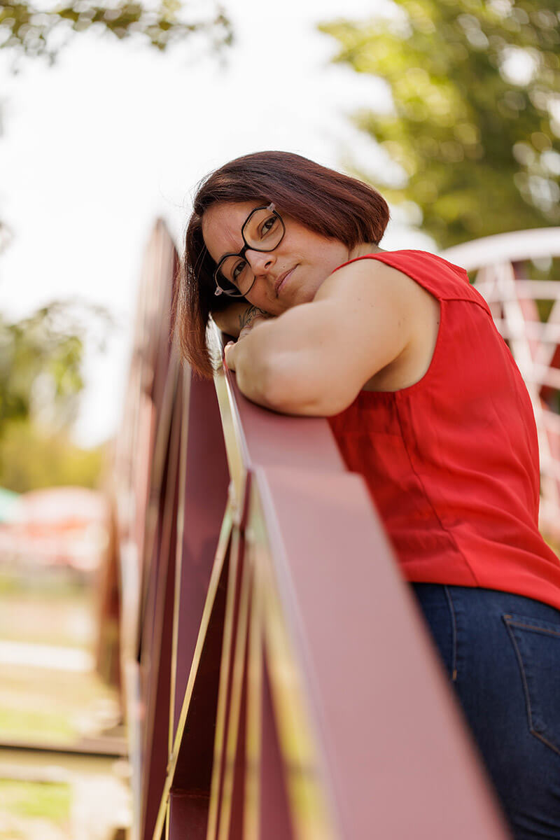 portrait sur un pont